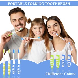 Travel Toothbrush, 4PCS Portable Travel Toothbrush Set,Mini Tooth Brush Built in Cover Soft Travels Size Folding Toothbrushs Individually Wrapped ToothBrushes for Adults Kids Hiking Camping Traveling
