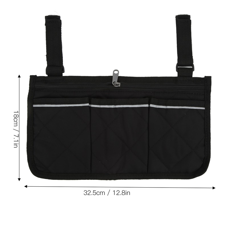 Wheelchair Side Hanging Storage Bag Multi Pocket Armrest Pouch Bag