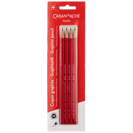 Caran d'Ache d'Ache Edelweiss 0341.372 106230 0341.372 106230 School Pencil Set of 4 Wood Red Hardness HB Blister Packaging Dimensions Approx. 14 cm