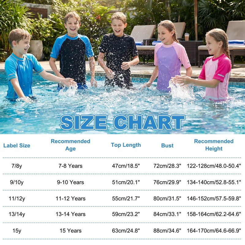Keyck Maglietta da Nuoto Bambino Maglia Manica Corta 13-14 Anni,
