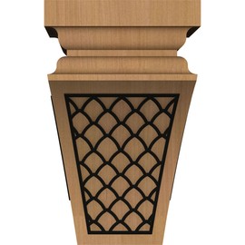 Ekena Millwork CORW05X05X10NENEBLCH Medium Nevio w/ IronCraft Nevio Inlay Wood Corbels, 5"W x 5 3/4"D x 10"H, Cherry