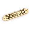 NKlaus Maritime Door Sign Captain Lettering Brass 16 x 3.7