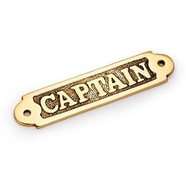 NKlaus Maritime Door Sign Captain Lettering Brass 16 x 3.7 cm Nautical Decoration 11763