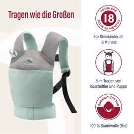 manduca Doll Carrier - Suitable for Toddlers from 18 Months - Doll Accessories - Organic Cotton Doll Sling for Baby Dolls and Cuddly Toys