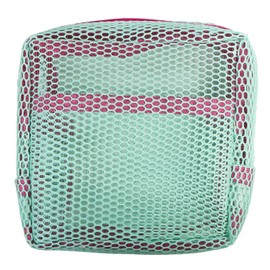 Bicolor Mesh Pouch, Makeup, Cosmetics, Accessories, Toiletries, Travel, Business Trips, Portable, Convenient, Stylish,, green (mint green)