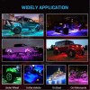 usparts888 8Pods RGB LED Rock Light Kit Underglow Wheel Light