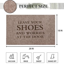 GREATCICI Front Door Mat Leave Your Shoes and Worries Outdoor Entrance Doormat Funny Indoor Doormats Front Door Mats Welcome Mat with Durable Non Slip Rubber Backing