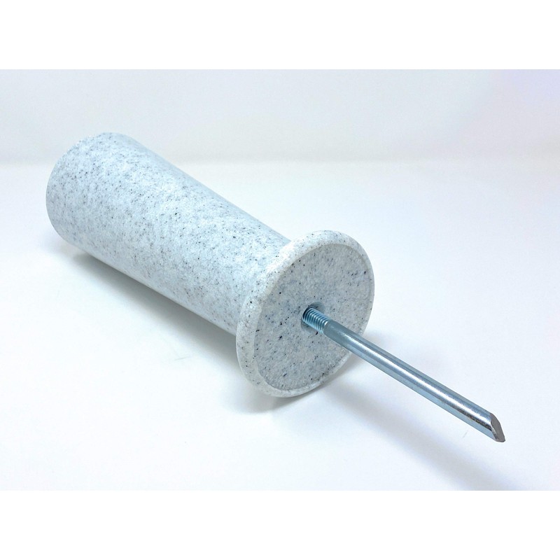 OPTIMUM Slim Memorial Cemetery Flower Vase - Plastic (White Granite)