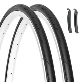 Hycline Road Bike Tyres 28 Inches: 2 Pieces 700 x 25C Folding Tyres Bicycle Tyre Bicycle Coat