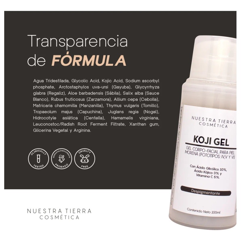 Gel Despigmentante Para Piel Morena Con Ácido Kójico Piel Morena