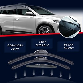 3 Wipers 24"/20"/12" Windshield Wiper Blades Fit for Toyota 4Runner 2022 2021 2020 2019 2018 2017 2016 2015 2014 2013 2012 2011 2010 OEM Quality J/U Hook Adapter