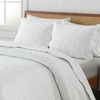 Boryard White California King Quilt Set - 100% Cotton Embossed