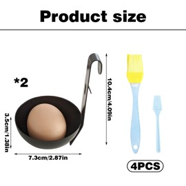 4PCS Egg Poacher Cups,poach Egg Maker,stainless Steel Egg Poacher,Smooth, Strong and not Easy to Rust Egg Poacher, Suitable for Filtering Fried Food, Eggs, Duck Eggs.