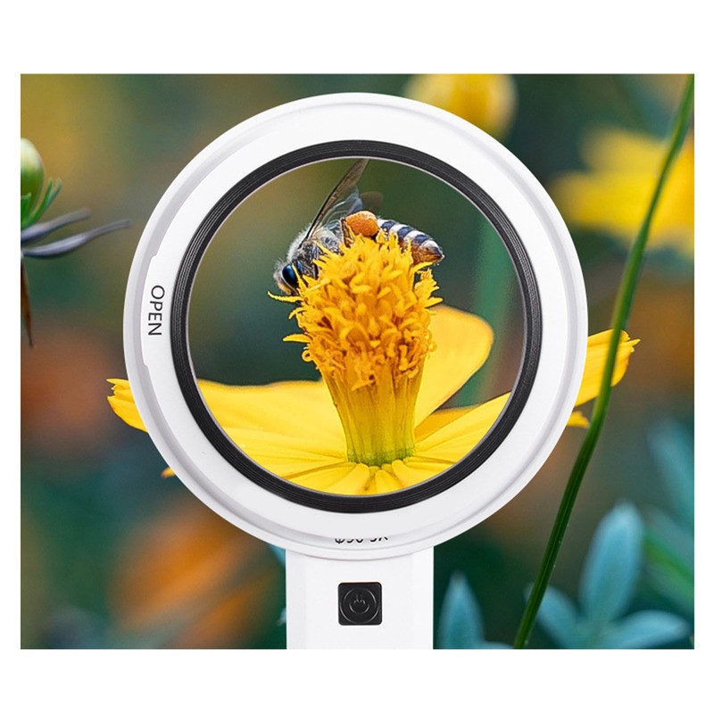 Magnifying Glass 5X 3X 10X Handheld Magnifier 3 Color Adjustable