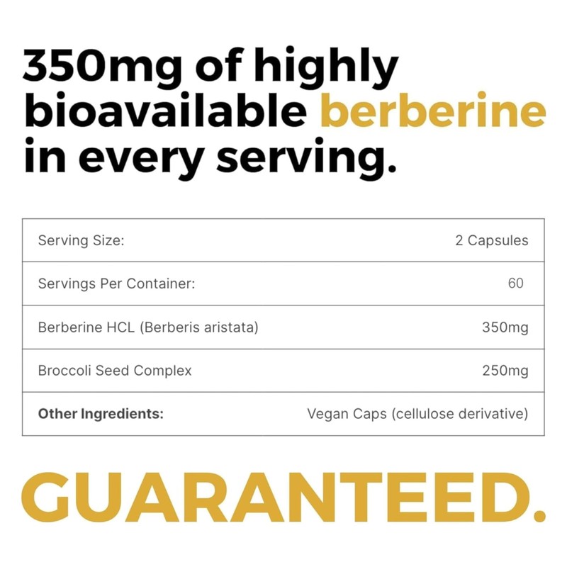 Mara Labs BerbElite | 350mg Berberine HCL & Broccoli Seed