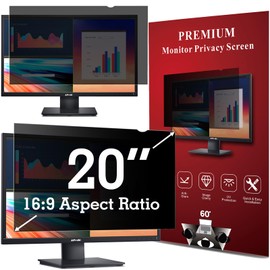APeiSi 20 Inch Privacy Screen Filter for Computer Widescreen 16:9 Monitor, Privacy Shield, Anti-Glare and Anti-Blue Light Protector