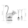 Decorative Swan Base Holder with 3 Spoons and 3 Forks,