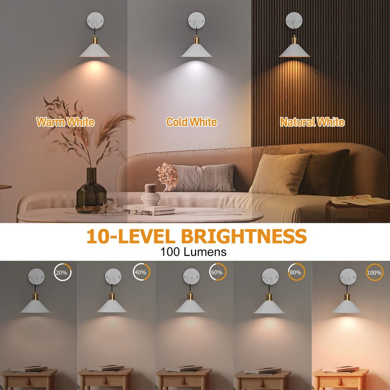 LABOREDUCER Under Cabinet Lighting Wireless Rechargeable 2 Pack with Remote