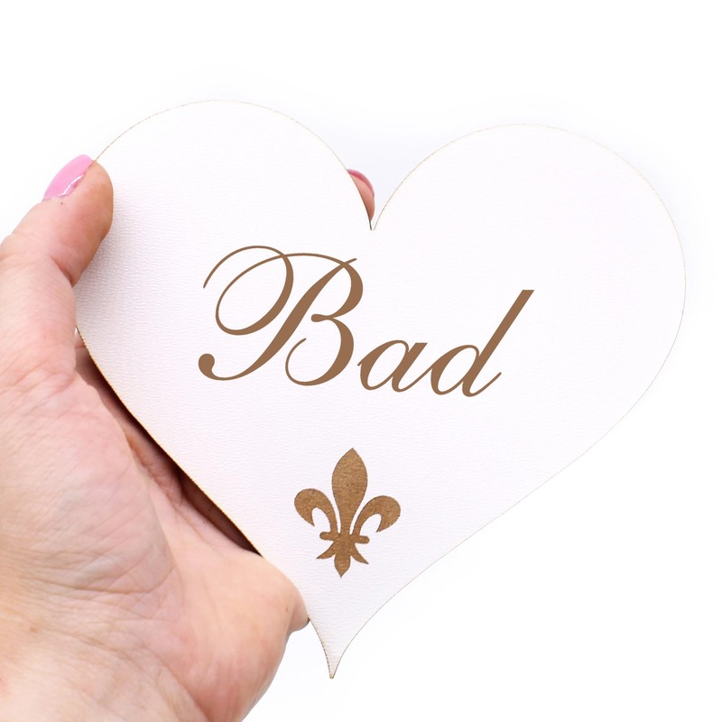 Decorative Door Sign Wooden Heart 13 x 12 cm (Bath)