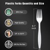 Plastic Forks 100 Pieces,6.7 Inch Reusable Plastic Forks Transparent and
