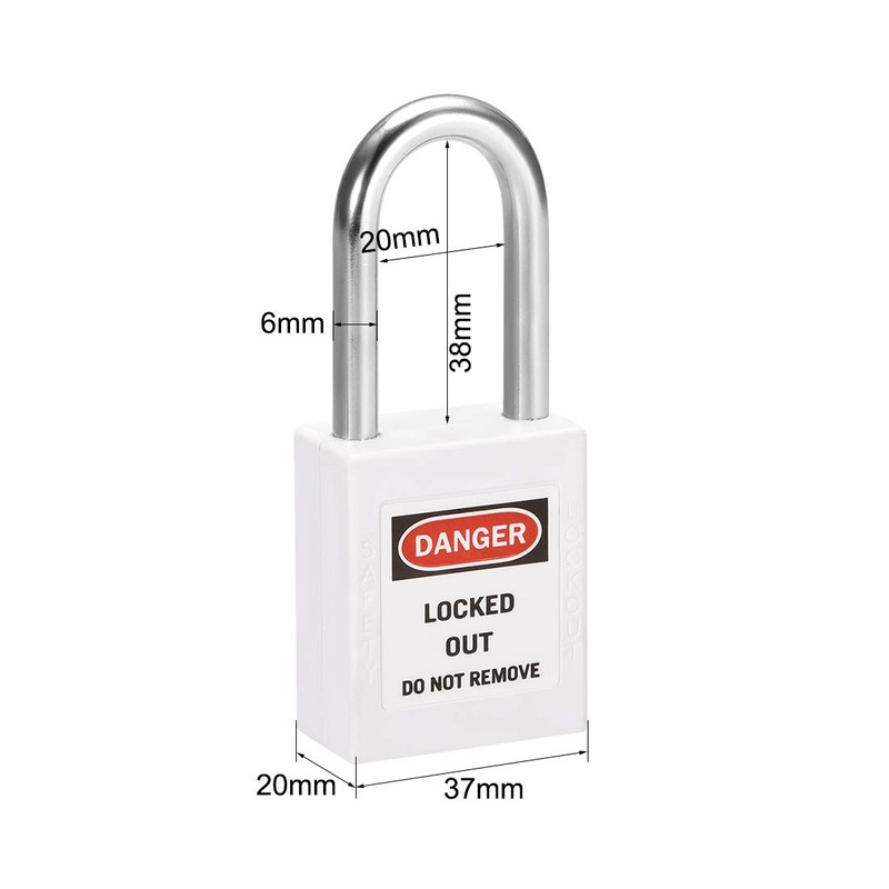 sourcing map Lockout Tagout Safety Padlock 1-1/2-Inch Steel Shackle Keyed