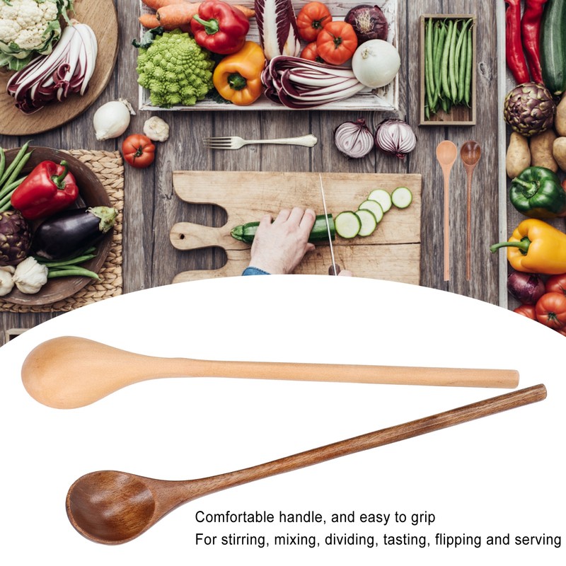 8 Pcs Wooden Spoon Beech Wood Safe Environmentally Friendly Wooden