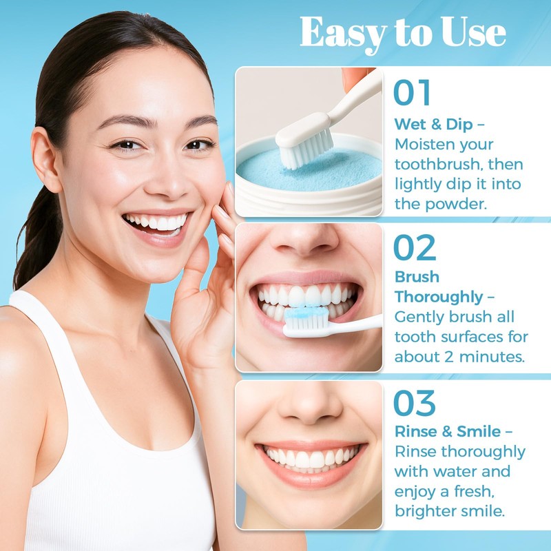 Teeth Whitening Powder, Enamel Safe, Non Peroxide Charcoal Formula, Gentle
