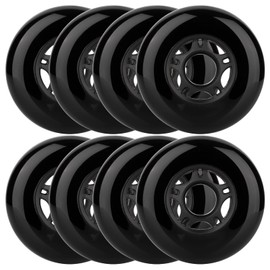 WHEELCOME 8-Pack Inline Skate Wheels Outdoor Indoor Roller Blade Wheels 85a Roller Hockey Wheels 64mm 70mm 72mm 76mm 80mm Inline Wheels Replacement for RipStik, Luggage, Scooter, etc (Black, 70mm)