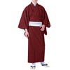 Kyoetsu Men's Kimono, Washable, Solid Color, Pongee, Japanese Clothing, red