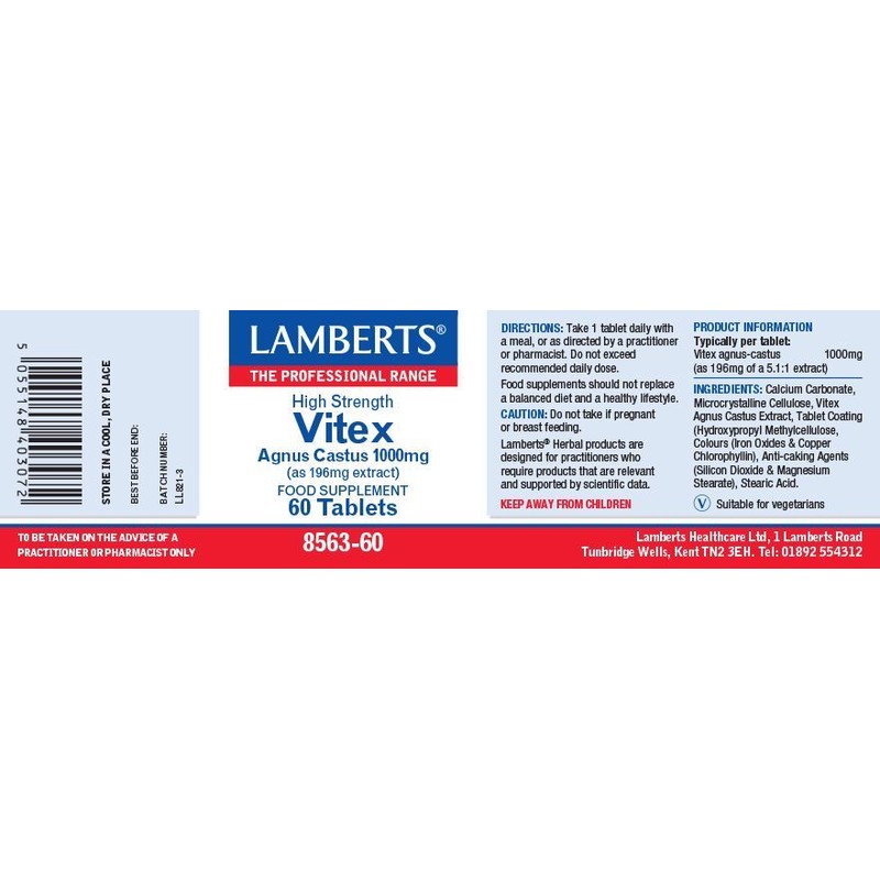 Lamberts Vitex Agnus Castus 1000 mg 60 tabs
