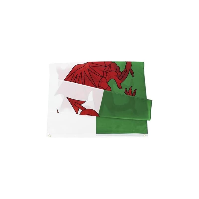 AIMALL Large Wales Welsh Flag with Brass Grommets Heavy Duty