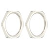 MECCANIXITY BSPP Cast Pipe Fitting Hex Locknut, Nickel Plated Copper