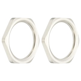 MECCANIXITY BSPP Cast Pipe Fitting Hex Locknut, Nickel Plated Copper G3/4 Female Thread Lock Nut for Plumbing Fixed Pack of 2