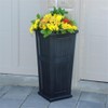 Pemberly Row 32" Tall Weatherproof Coastal Plastic Planter in Black