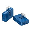 2-Pack Blue Outlet Splitter with 3 Prong Plug Extender -