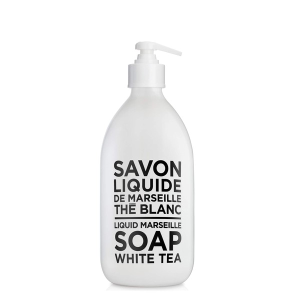 Compagnie de Provence Savon de Marseille Extra Pure Liquid Soap - White Tea - 16.9 Fl Oz Glass Pump Bottle
