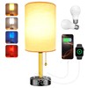 Bedside Desk Lamp for Bedroom, Table Lamp with USB A