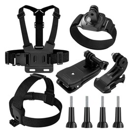 Action Camera Accessory Combo Kit, Compatible with Insta360 X4, Insta360 X3, for GoPro Hero 13, GoPro Hero 12, Chest Strap Mount, Head Strap Mount, Wrist Strap, Backpack Clip Mount