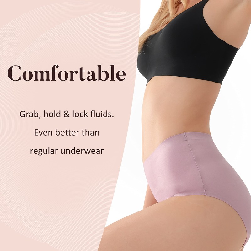 AIRCUTE Washable Urinary Incontinence Underwear for Women Absorbent Seamless High