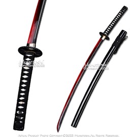 Munetoshi 40.5” Corrupt Red Katana Samurai Sword 1045 Steel Functional Full Tang