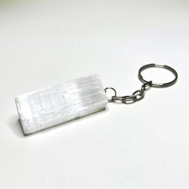 Selenite Crystal Keychain, Selenite Gemstone Keychain - PACK WITH 10 UNITS