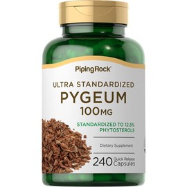 Pygeum 100mg Capsules | 240 Count | Standardized Extract | Supplement for Men | Non-GMO, Gluten Free | by Piping Rock