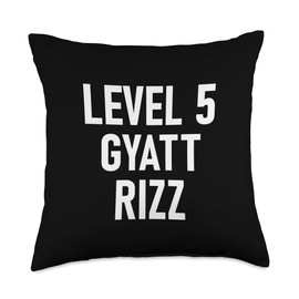 Level 5 Gyatt Rizz Gen Z Slang Meme Line Throw Pillow
