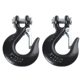 Ucreative 1/4 inch Clevis Slip Hook with Safety Latch - Heavy Duty Forged Steel Towing Winch Hook for ATV UTV (2PCS)