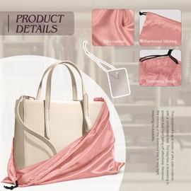 Manyshofu 7 Pack Satin Dust Bags for Handbags Storage, Silky Shoe Bag Rose Gold Drawstring Bags for Shoes & Purses - Silk Dust Cover Bag Dustproof Bags Protector Travel Storage Pouch(19.6 x 15.7)