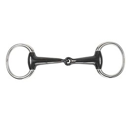 Shires Sweet Iron Hollow Mouth Eggbutt Bit in Black 6", Black Sweet Iron