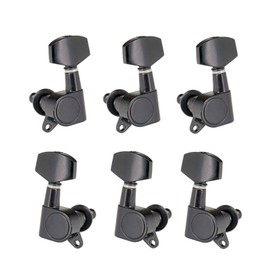 Sunydog 6pcs Sealed Guitar String Pegs Locking Tuners 3L3R Tuning Pegs String Tuners Electric Acoustic Guitar Tuner Machine Heads Knobs 3 Left 3 Right(Black)