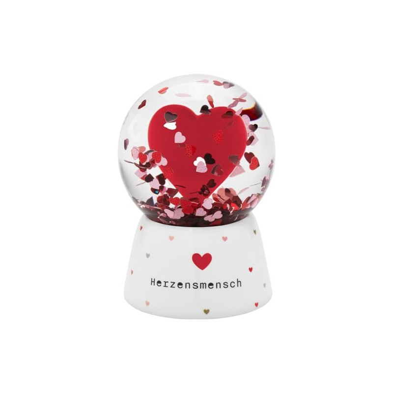Gruss & CO Dream Globe with Heart Man Motif, Snow