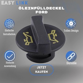 Easy Link Öleinfülldeckel Öldeckel Kompatibel mit Peugeot Boxer Fiat Ducato Citroen Jumper Ford Focus Fiesta Mondeo C-Max Transit Ecosport YS4G6766AA 1180R1 1135010
