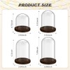 Suclain 4 Pcs Clear Glass Dome Cloche with Wood Base